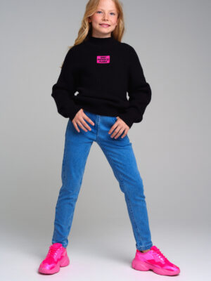 Брюки текстильные джинсовые для девочек PlayToday Tween голубой Размеры 170